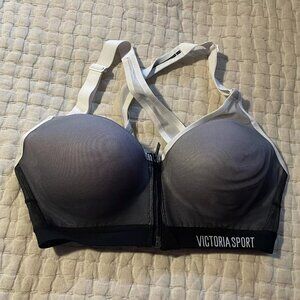 Incredibe by Victorias Secret Womens Black White Front Zip Sports Bra Size 32C